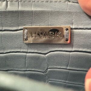 HVISK Blue Croc-Embossed Crossbody Bag